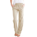 Linen Blend Drawstring Pants
