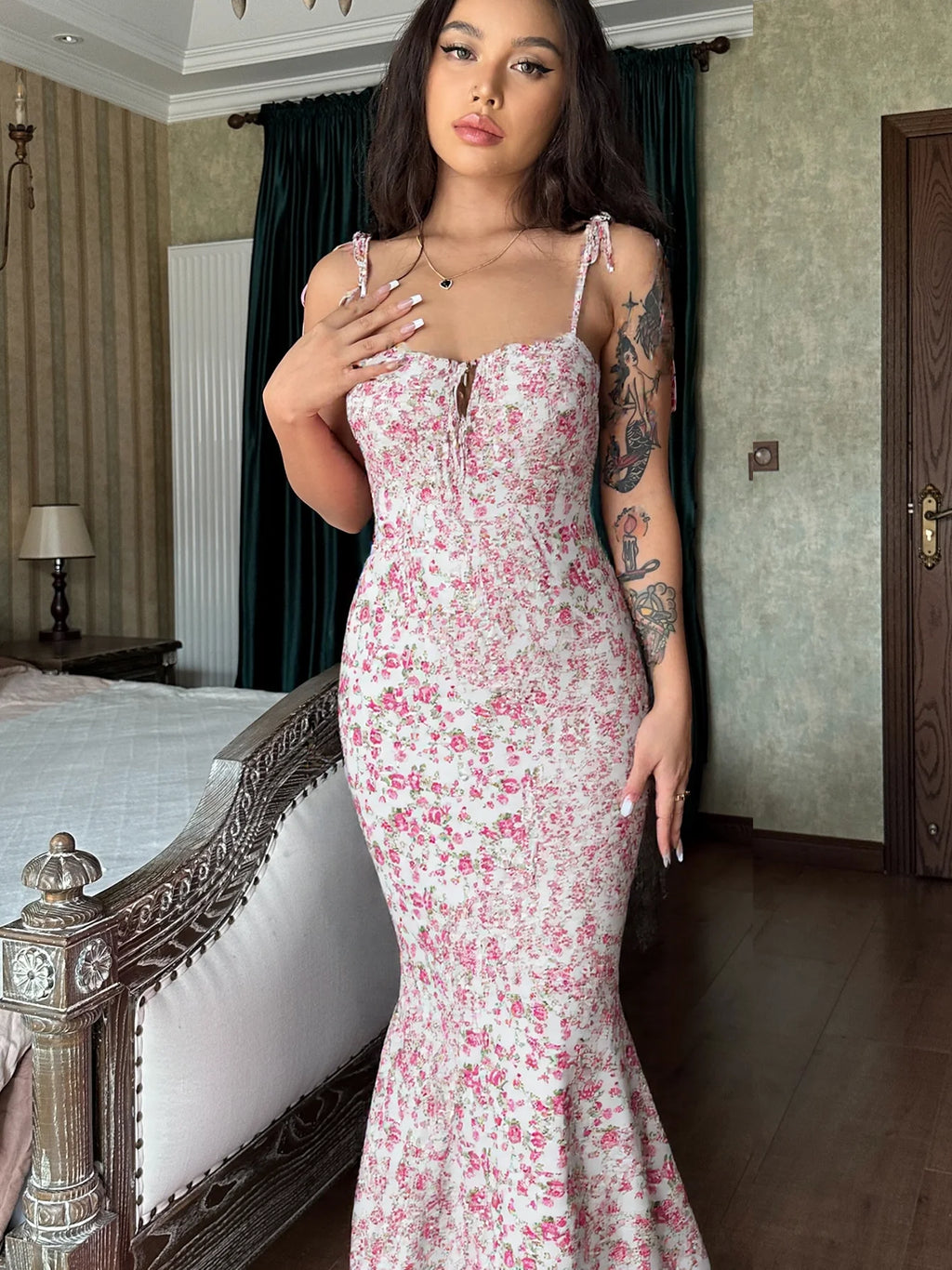 Floral Bodycon Long Dress